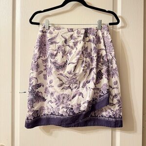 Vintage Floral Purple and Cream Skirt by Ellen Tracey